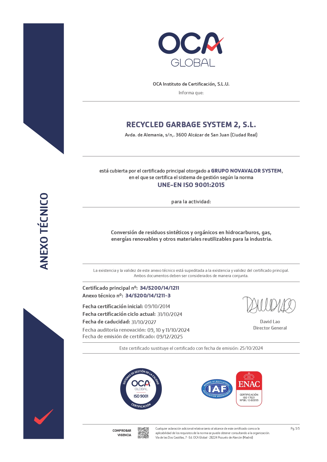 ISO 9001:2015 — Gestión de calidad
